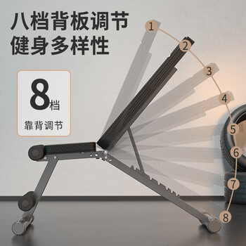 多德士多功能哑铃凳卧推凳家用健身器材全折叠健身椅训练飞鸟凳TK605