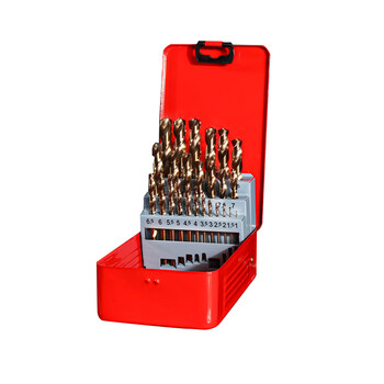 研然 含钴麻花钻头高硬度不锈钢专用打孔开孔25件套1-13MM硬度8A