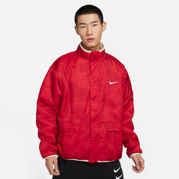 nike耐克男子双面穿夹克春新款外套仿羊羔绒fd4057126沙堆白s