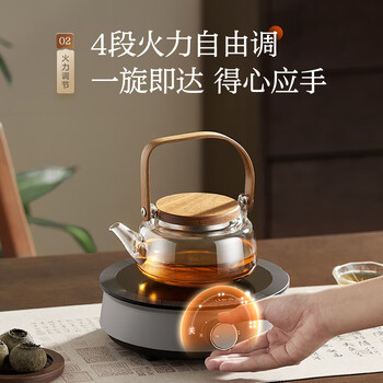 美的（Midea）电陶炉电磁炉围炉煮茶小型一人迷你800W炒菜火锅炉多功能电池炉电磁灶不挑锅具小巧玲珑HW08EY08