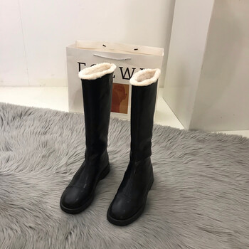 尤柯鸟米白色长筒雪地靴女鞋2022年冬季加绒加厚中筒长靴子冬鞋ai