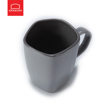 乐扣乐扣（LOCK&LOCK）创意马克杯水杯办公室个性带把陶瓷杯余韵单杯 颜色随机