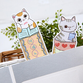 佳茉猫书签儿童创意手绘纸质异形可爱卡通猫咪小学生书签送同学全班生日圣诞节元旦新年礼物伴手礼