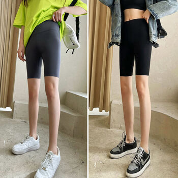 叽歪狗鲨鱼皮五分打底裤女外穿春夏季薄款紧身运动愈加短裤芭比裤alv