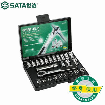 世达（SATA）25件13MM系列穿透式套筒组套 棘轮扳手汽修汽保工具组套09131