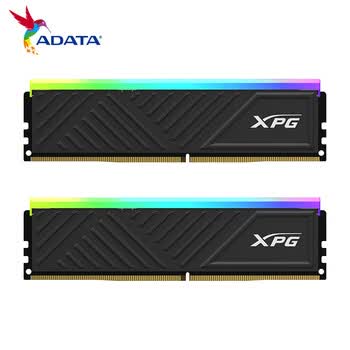 威刚(ADATA) 32GB(16GB*2)套装 DDR4 3600频率 台式机内存条 XPG龙耀D35G 黑色电竞RGB内存条