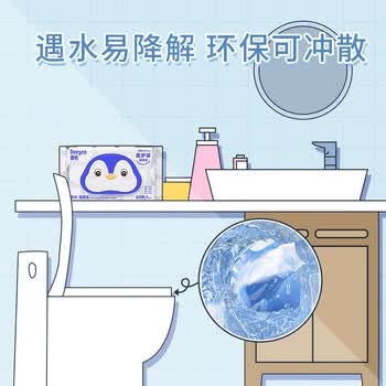 德佑纯水湿厕纸尝新装80抽*4包XL码 湿厕卫生纸湿纸巾厕纸 母婴可用