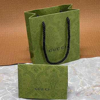 恒愎手提袋纸质古奇酷奇绿色纸袋香水袋口红袋包装袋手提袋压缩袋子围