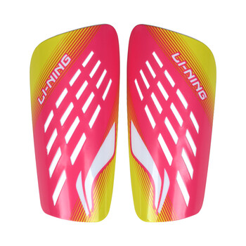 李宁（LI-NING）足球护腿板 儿童青少年成人护小腿足球插板 AQAR029-4/AXWS117-4 荧光晶红 S