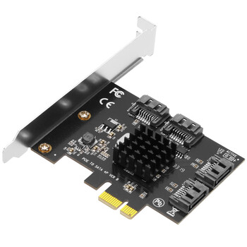 魔羯MOGE台式机PCIE转4口SATA3.0硬盘扩展卡NAS群晖硬盘卡 windows/linux免驱 系统启动 MC2691