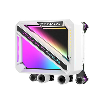 TCOMAS钛钽SJ-A090 360白色 一体式CPU水冷散热器 大冷头加厚冷排风扇ARGB光效 支持intel/AMD