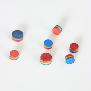 捍升台球杆皮头 多层彩虹皮头桌球杆皮头美式台球杆黑八皮头13mm 5粒