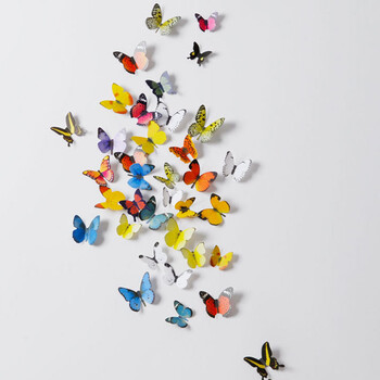 仿真蝴蝶装饰3d立体墙贴画卧室房间墙面墙壁自粘创意个性墙上贴纸一套