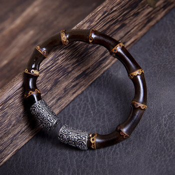 饰呀银饰款紫竹手镯手工制作天然野生竹根手镯西藏鸡血藤热门藤镯注