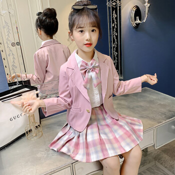 蓋聶jk制服兒童jk制服裙小學生秋季女童ik裙子秋款丿k亅k全套兒童秋裝