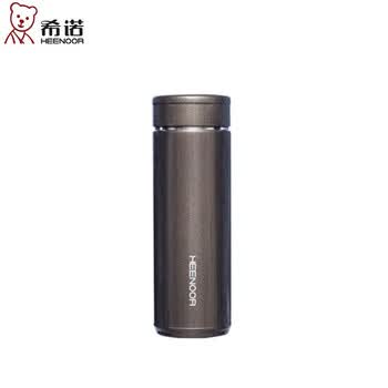 希诺（heenoor）保温杯时尚创意商务办公室泡茶带过滤网 XN-7601-灰色420ml