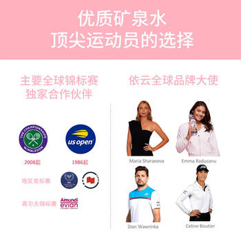 依云（evian）矿泉水 750ml*12瓶 饮用水 运动版高端矿泉水 法国进口