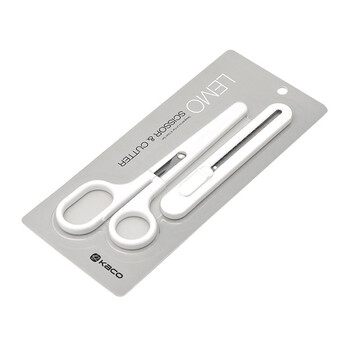 KACO乐迈美工刀安全剪刀组合套装办公用品开箱工具白色吸卡装K1416 K1411