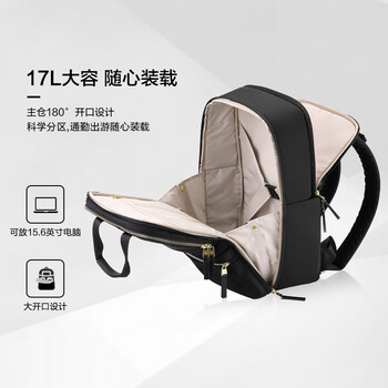 新秀丽（Samsonite）商务通勤双肩包电脑包15.6英寸女背包大容量大开口NO0 礼物