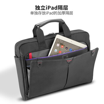 泰格斯（TARGUS）通勤单肩电脑包14英寸商务轻便公文包手提包单斜挎包 黑 514
