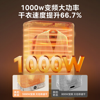 美的（Midea）【折叠迷你便携】干衣机烘干机家用小型旅行烘衣机婴儿衣物护理机消毒脱水礼物HBGD10D1