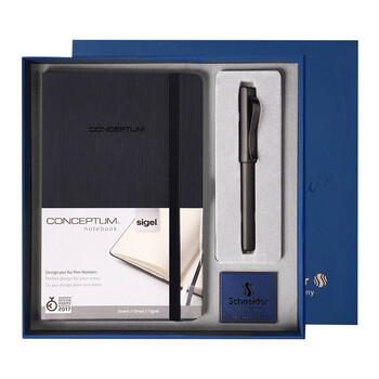 施耐德（Schneider）【礼物】钢笔笔记本套装礼盒 成人签字直液式墨水笔办公用 男女礼物-F尖贝斯麦9262
