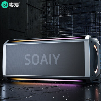 索爱（soaiy）SH05户外K歌5.3蓝牙音箱声卡音响一体机四喇叭双振膜立体声重低音炮混响广场舞直播带2个麦克风