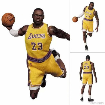 NXDL NBA篮球明星MAF127湖人詹姆斯勒布朗小皇帝可动人偶手办模型 湖人黄衣詹姆斯23号可动约16.5cm