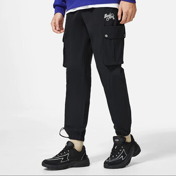 李宁休闲裤速干工装裤2023春秋季新款男反伍潮流运动长裤ayks571 黑色