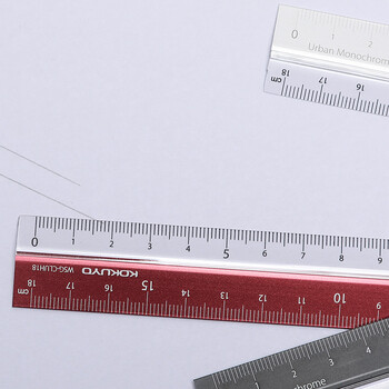 国誉（KOKUYO）都市印象学生高考PC铝制直尺（18cm）190×24×3.5mm银色 1个装 WSG-CLUH18C
