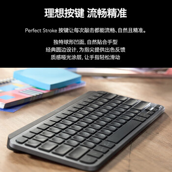 罗技（G）MX Keys 无线蓝牙键盘 高端办公键盘 超薄 全尺寸 智能背光键盘 MX Keys超薄键盘黑色*1个