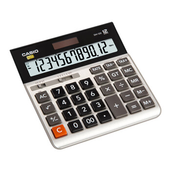 卡西欧（CASIO）DH-120 时尚宽屏幕台式会计财务计算器12位数太阳能电子商务型办公计算机