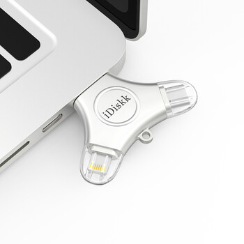 iDiskk64GB MFi认证三合一手机U盘type-c电脑直连存储大容量适用华为安卓苹果15iPhone16照片备份优盘