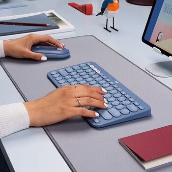 罗技（Logitech）K380 企业级无线蓝牙键盘 办公笔记本平板IPAD电脑键盘 超薄便携 品月蓝 for Mac【团单优惠】