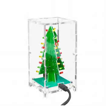 诺然 立体彩色圣诞树流水灯闪光焊接电子实训制作DIY套件TJ-56-180 七彩 套件+USB电源线(不含外壳) 诺然 立体彩色圣诞树流水灯闪光焊接电子实训制作DIY套件TJ-56-180 七彩 套件+USB电源线(不含外壳)