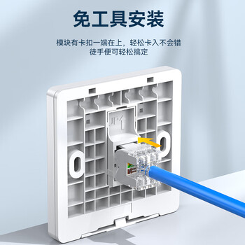 胜为 网线插座面板 86型兼容超五类/六/七类网口/电话信息模块 (单口网络面板不含模块)CSIP301H 胜为 网线插座面板 86型兼容超五类/六/七类网口/电话信息模块 (单口网络面板不含模块)CSIP301H