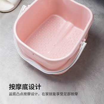 CHAHUA茶花 泡脚桶14.5L洗脚盆大号塑料洗脚盆水桶足浴盆泡脚盆 浅粉色* CHAHUA茶花 泡脚桶14.5L洗脚盆大号塑料洗脚盆水桶足浴盆泡脚盆 浅粉色*