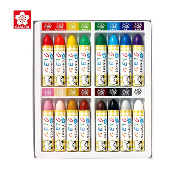 樱花（SAKURA）水溶性软蜡笔16色套装 日本设计可水洗不脏手油画棒 幼儿画画儿童绘画学生礼物美育工具