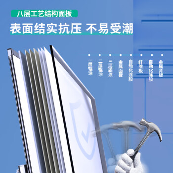 得力支架式白板 150*90cm A型架带架磁性大白板办公会议写字板黑板 含白板擦 白板笔 磁钉8785