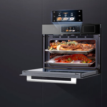 美的（Midea）Q5Pro蒸烤箱一体机嵌入式50L蒸烤炸3合一搪瓷内胆高清彩屏智能蒸箱烤箱SQ50