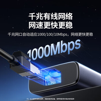 绿联 Type-C扩展坞 USB连接器USB-C转HDMI/网口/USB转换器转接头hub分线器读卡器 60515