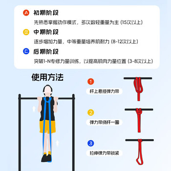 李宁（LI-NING）弹力带引体向上助力拉力带中考辅助带健身男抗阻训练单杠绳25kg