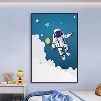 童华度 儿童房装饰画卧室太空宇航员墙画男孩女孩房间床头挂画 宇航员