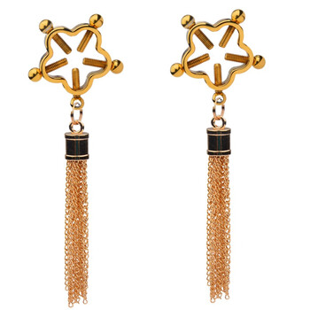 sm金属用品银色乳夹螃蟹蝴蝶夹吊坠 金桃花夹金流苏