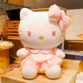 Hellokitty 正版凯蒂猫公仔玩偶毛绒玩具布娃娃靠垫抱枕送女生送女友圣诞节礼物生日礼物 52cm洛丽塔KT粉色