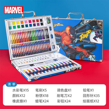 迪士尼（Disney）儿童绘画套装美术水彩笔画笔套装礼盒画画套装男孩生日礼物 蜘蛛侠A60020-A1X