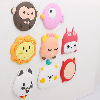 Touch Fish 创意冰箱贴防撞垫可爱趣味门挡无痕防撞门把手防撞防磕碰缓冲门阻器装饰 卡通图案随机（4个装）