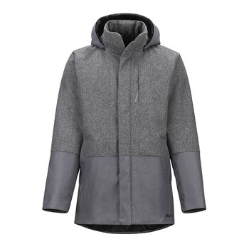 土拨鼠marmot户外城市男中长款鸭绒防风保暖服1573石南灰玛瑙灰s