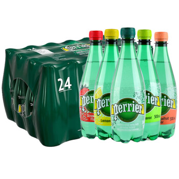 巴黎水（Perrier） 法国含气天然矿泉水500ml*24塑料瓶  多种口味气泡水可混拼 500mL 24瓶 1箱随机/混拼不指定