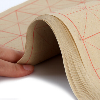 一海堂 文化毛笔字帖 6厘米*30格毛边宣纸半生熟毛笔书法米字格练习用纸笔墨纸砚 宣纸 半生宣/50张